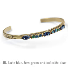 Load image into Gallery viewer, Crystal Bar Thin Cuff Stacking Bracelet