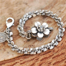 Load image into Gallery viewer, Silver Retro Serenity Flower Bracelet