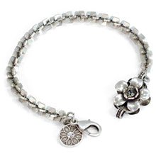 Load image into Gallery viewer, Silver Retro Serenity Flower Bracelet BR452