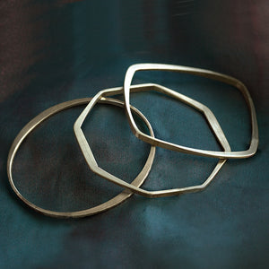 Hammered Geometric Bangle Bracelets