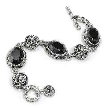 Jet Jewel & Hematite Bracelet