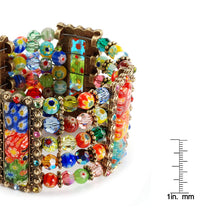 Load image into Gallery viewer, Millefiori Glass Candy Tango Cuff Bracelet