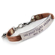 Load image into Gallery viewer, Let your light shine Bible Verse Bracelet BR500