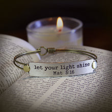 Load image into Gallery viewer, Let your light shine Bible Verse Bracelet BR500