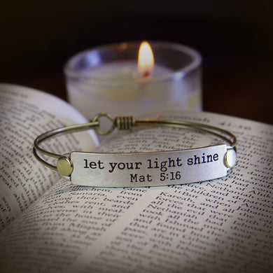 Let your light shine Bible Verse Bracelet BR500