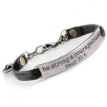 Load image into Gallery viewer, Be strong and courageous Bible Verse Bracelet BR504