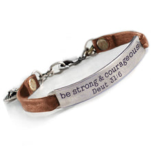 Load image into Gallery viewer, Be strong and courageous Bible Verse Bracelet BR504