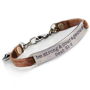 Be strong and courageous Bible Verse Bracelet BR504