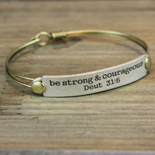 Load image into Gallery viewer, Be strong and courageous Bible Verse Bracelet BR504