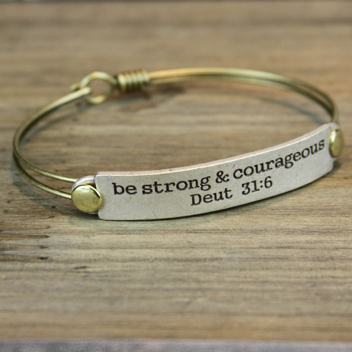 Be strong and courageous Bible Verse Bracelet BR504