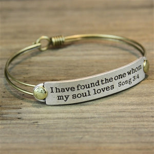 I Have Found the One Whom My Soul Loves Song 3:4 Inspirational Bible Verse Bracelet