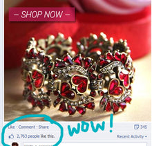 Load image into Gallery viewer, Vintage Hollywood Garnet Statement Bracelet by Sweet Romance