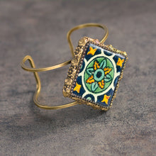 Load image into Gallery viewer, Talavera Tile Cuff Bracelet BR565