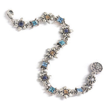 Load image into Gallery viewer, Silver Flower Link Bracelet