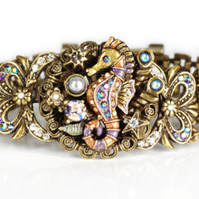 Load image into Gallery viewer, Art Deco Ocean Beach Seahorse Bracelet BR660