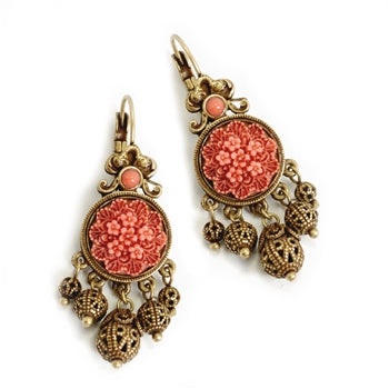 Coral Drop Earrings