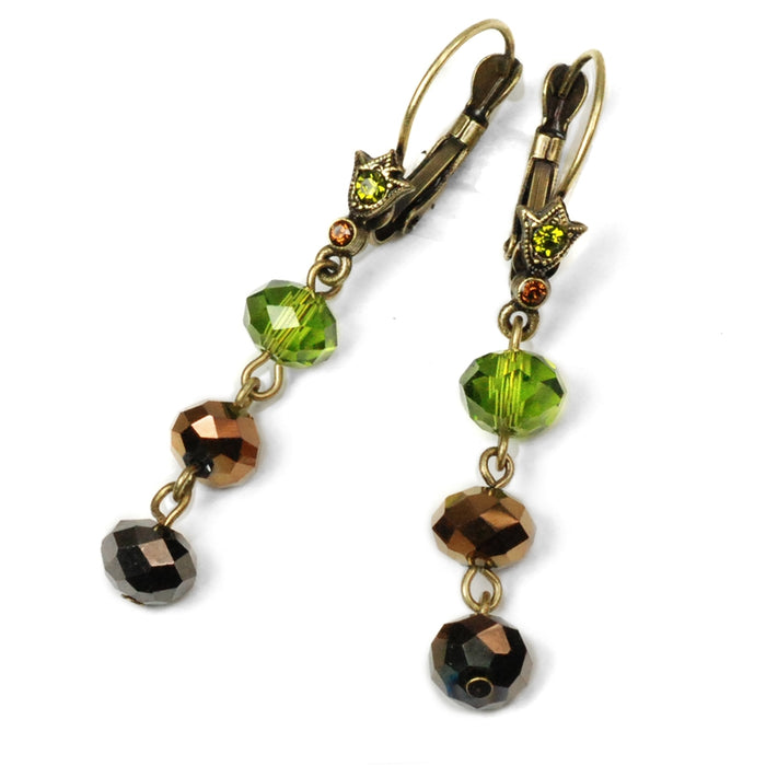 Triple Bead Dangle Earrings