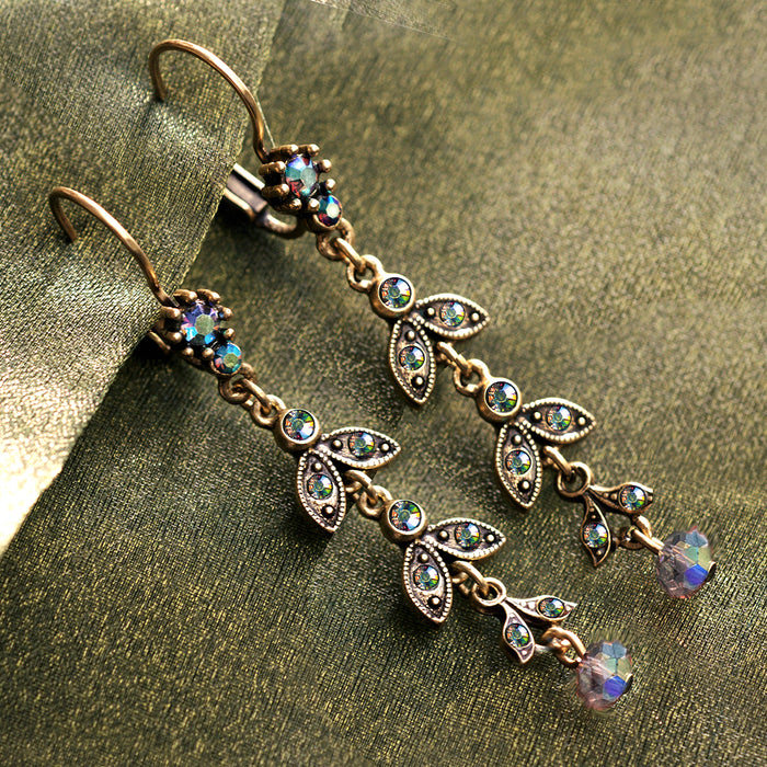 Crystal Flutter Drop Earrings E105