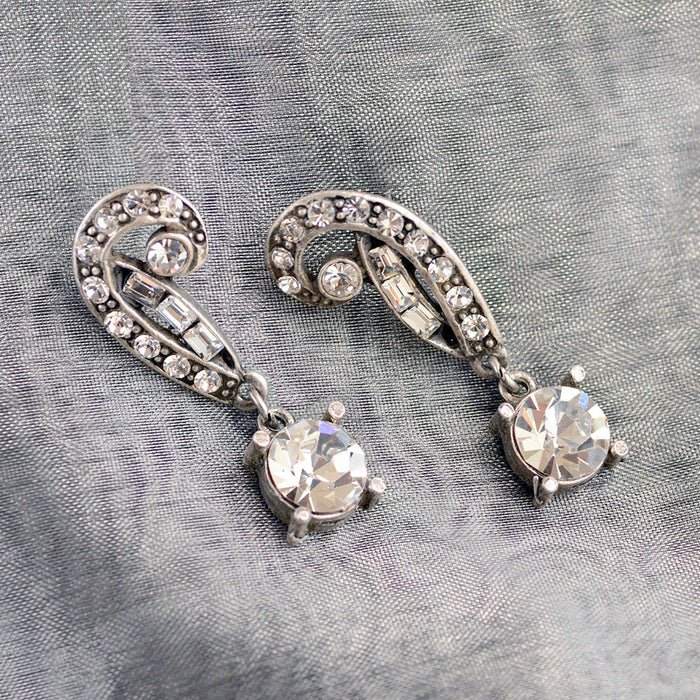 Art Deco Vintage Hollywood Crystal Earrings E1102