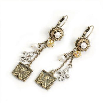 French Angel Locket Earrings E1118