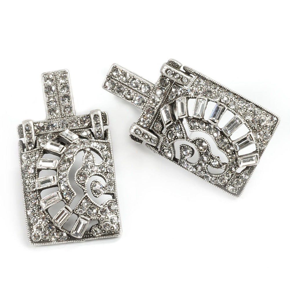 Art Deco Vintage Marquee Crystal Earrings