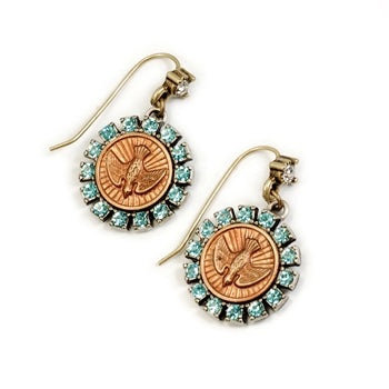 Bird Spirit Coin Earrings