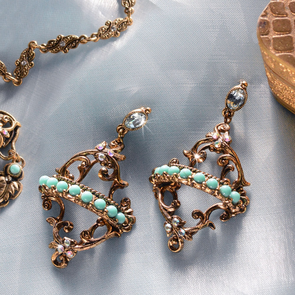 Vintage French Regency Turquoise Earrings