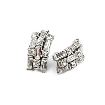 Art Deco Crystal Half Hoop Earrings