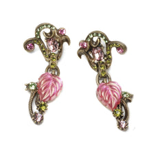 Load image into Gallery viewer, Satin Glass Leaves Necklace and Earrings  N671|E1203