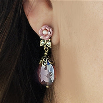 Crystal Rose Earrings E1212