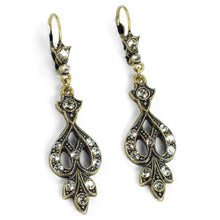 Load image into Gallery viewer, Art Deco Vintage Arabesque Silver Wedding Earrings