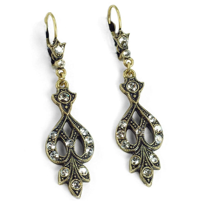 Art Deco Vintage Arabesque Silver Wedding Earrings