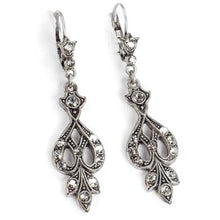 Load image into Gallery viewer, Art Deco Vintage Arabesque Silver Wedding Earrings E1226 - sweetromanceonlinejewelry