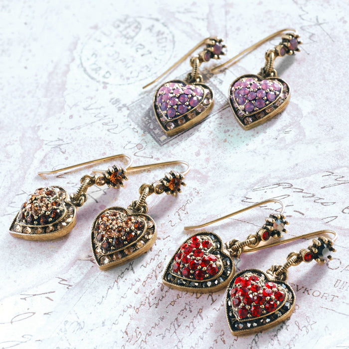 Crystal Heart Earrings E1227