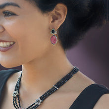 Load image into Gallery viewer, Vintage Glass Deco Earrings E1231