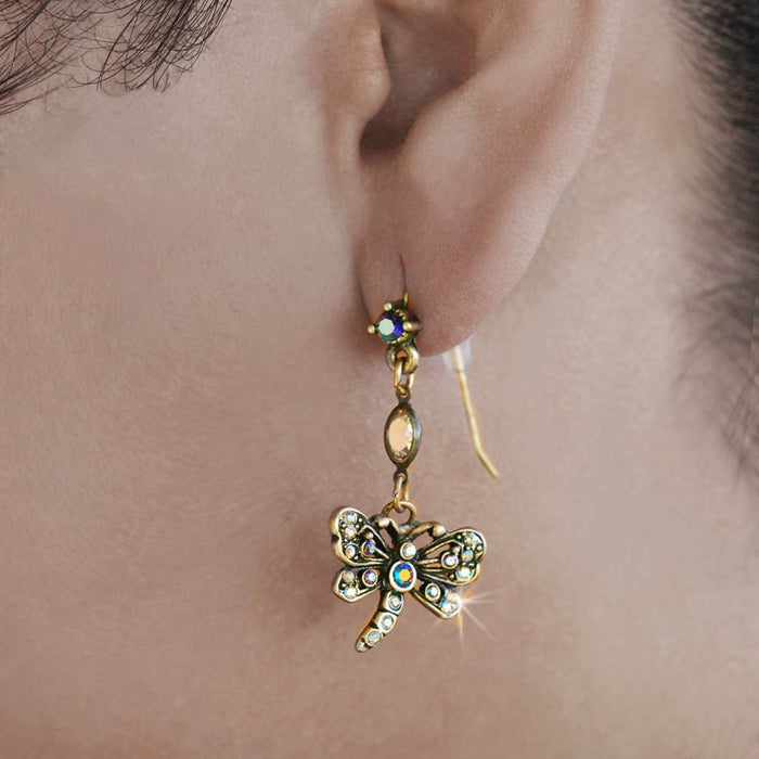 Little Dragonfly Crystal Earrings