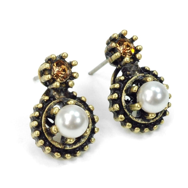 Bronze Pearl Stud Earrings E1247- BP