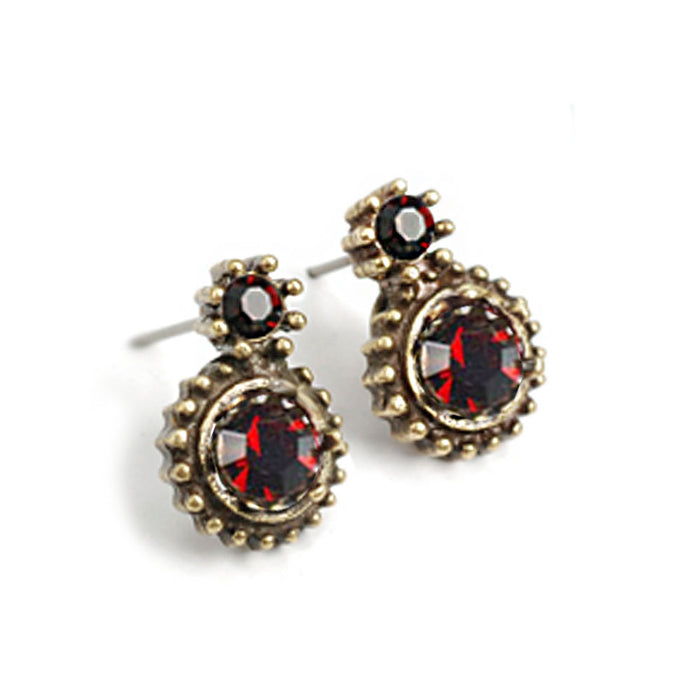 Double Stone Crystal Stud Earrings E1247