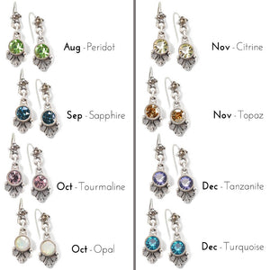 Swarovski Crystal Dainty Birthstone Earrings