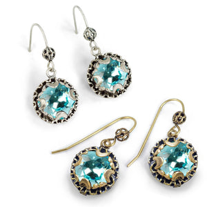 Crystal Dot Turquoise Earrings E1297