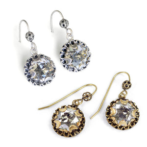 Crystal Dot Earrings E1297 - Silver - SS - Silver Shade