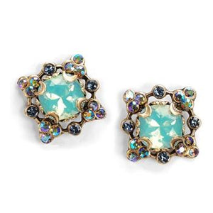 Cushion Cut Crystal Studs E1300 - sweetromanceonlinejewelry