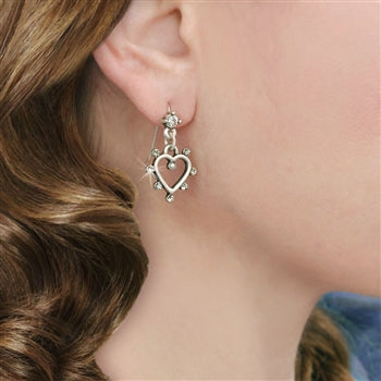 Crystal Outline Heart Earrings