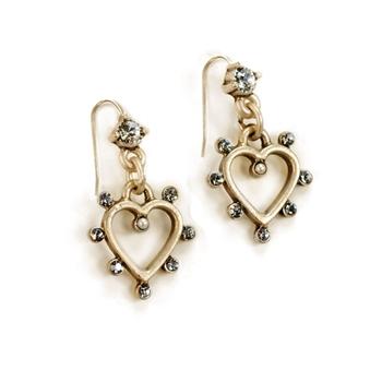 Crystal Outline Heart Earrings E1324 - sweetromanceonlinejewelry