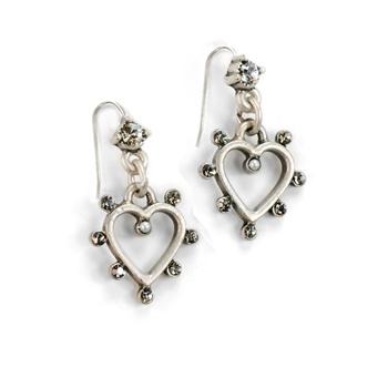 Crystal Outline Heart Earrings E1324 - sweetromanceonlinejewelry