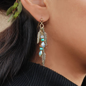 Feathers and Beads 1960s Earrings E1350