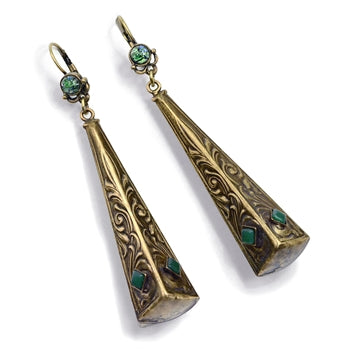 Old Czech Drop Earrings E1365