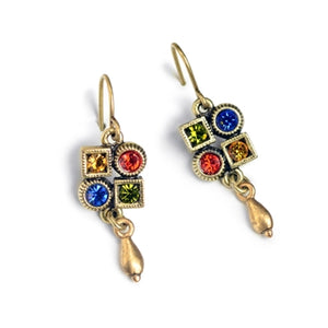 Multi Color Crystal Deco Earrings E1383