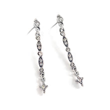 Load image into Gallery viewer, Thin Crystal Bar Earrings