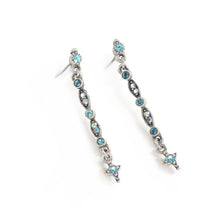 Load image into Gallery viewer, Thin Crystal Bar Earrings